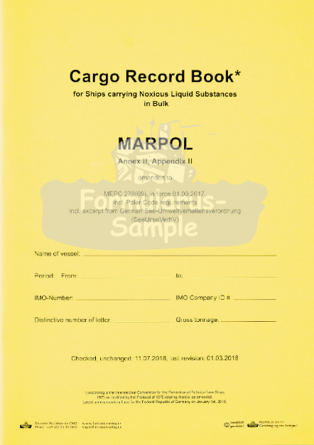 Cargo Record Book - Moehlke